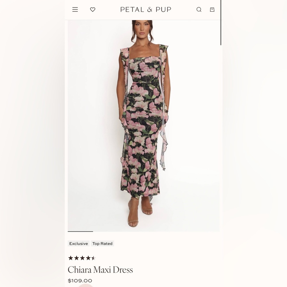 Petal & Pup Chiara Floral Maxi Dress in Pink and Green
